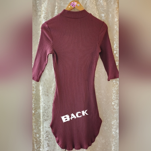 Shein Women's Burgundy Ribbed Maxi Dress NWB  Lg - Picture 3 of 11